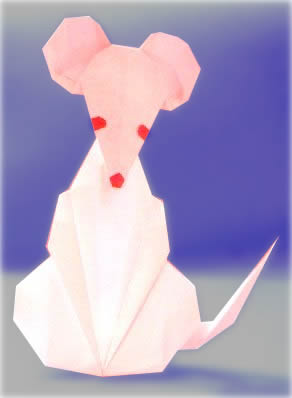 Origami Mouse (cartoonish) by Taichiro Hasegawa folded by Gilad Aharoni