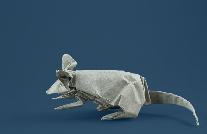 Origami Mouse by Robert J. Lang folded by Gilad Aharoni