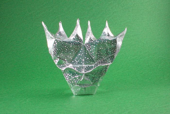 Origami Myouou mask by Kawai Toyoaki folded by Gilad Aharoni