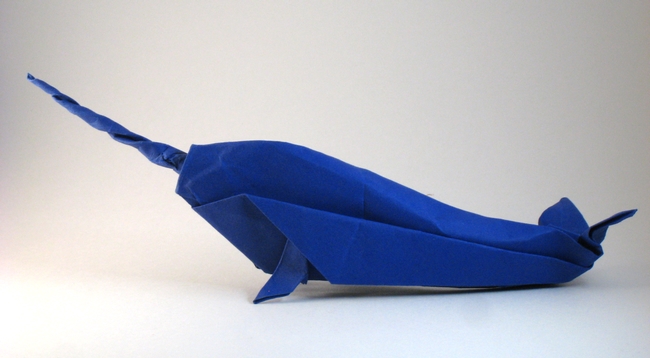 Origami Narwhal by John Montroll folded by Gilad Aharoni