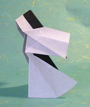 Origami Nun in the wind by Gabriel Alvarez Casanovas folded by Gilad Aharoni