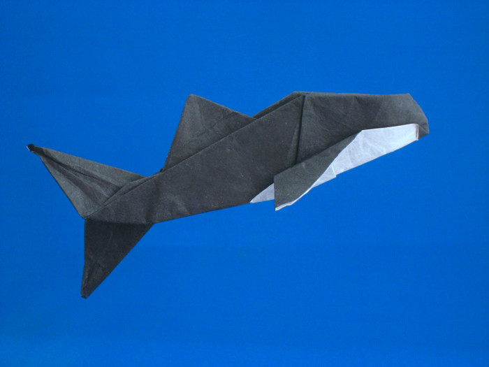 Origami Killer whale by Kunihiko Kasahara folded by Gilad Aharoni