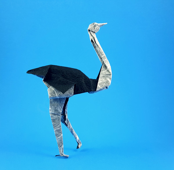 Origami Ostrich by Max Hulme folded by Gilad Aharoni