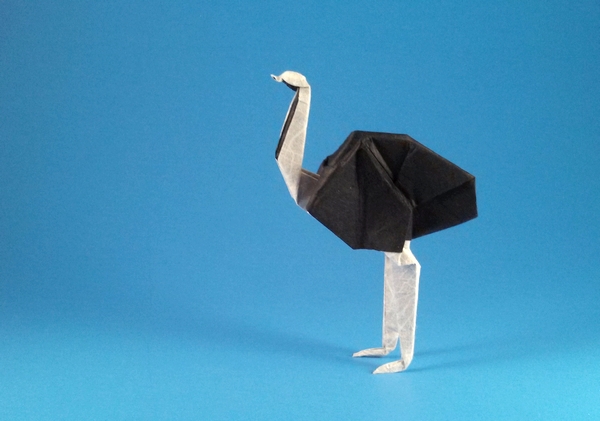 Origami Ostrich by Kunihiko Kasahara folded by Gilad Aharoni