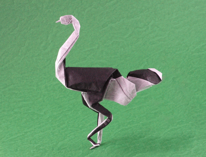 Origami Ostrich by David Pacheco folded by Gilad Aharoni