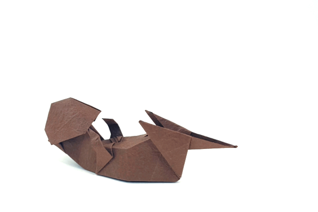 Origami Sea otter by Makoto Yamaguchi folded by Gilad Aharoni