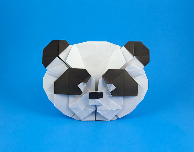 Origami Panda face by Mi Wu folded by Gilad Aharoni