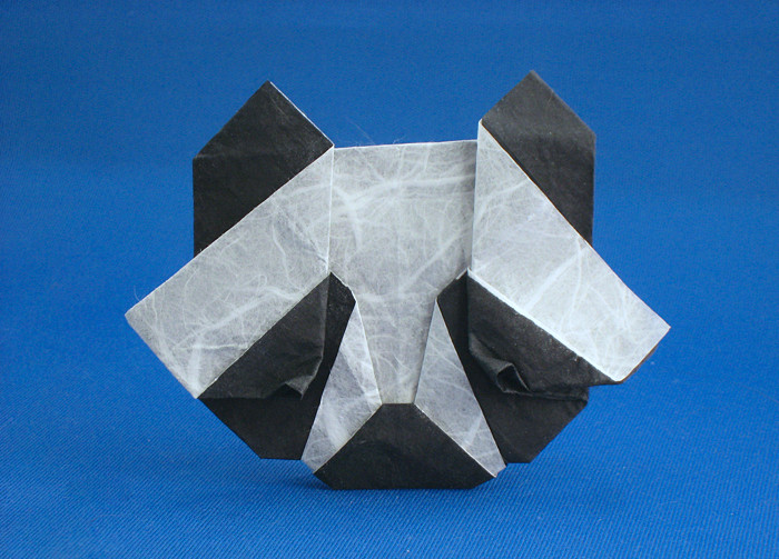Origami Panda mask by Yoshihide Momotani folded by Gilad Aharoni