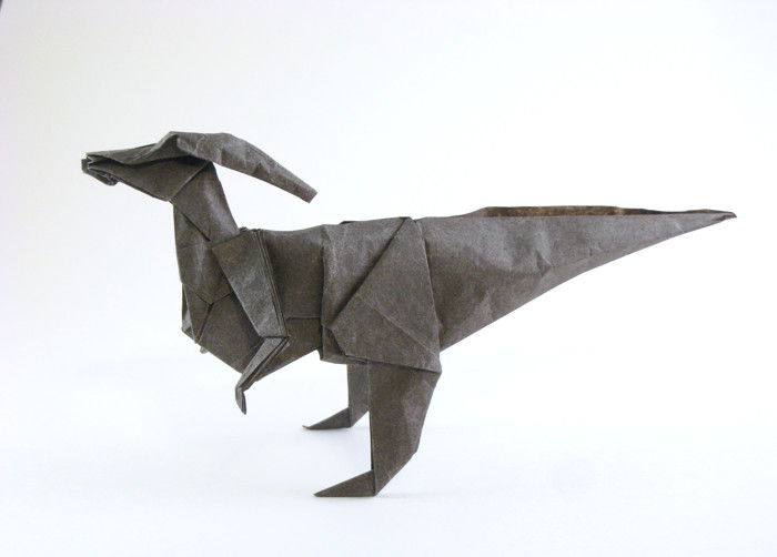 Origami Parasaurolophus by Fumiaki Kawahata folded by Gilad Aharoni