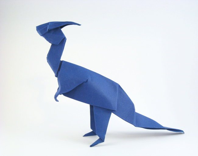 Origami Parasaurolophus by John Montroll folded by Gilad Aharoni