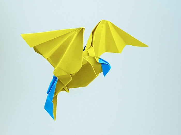 Origami Parrot by Nicolas Terry folded by Gilad Aharoni