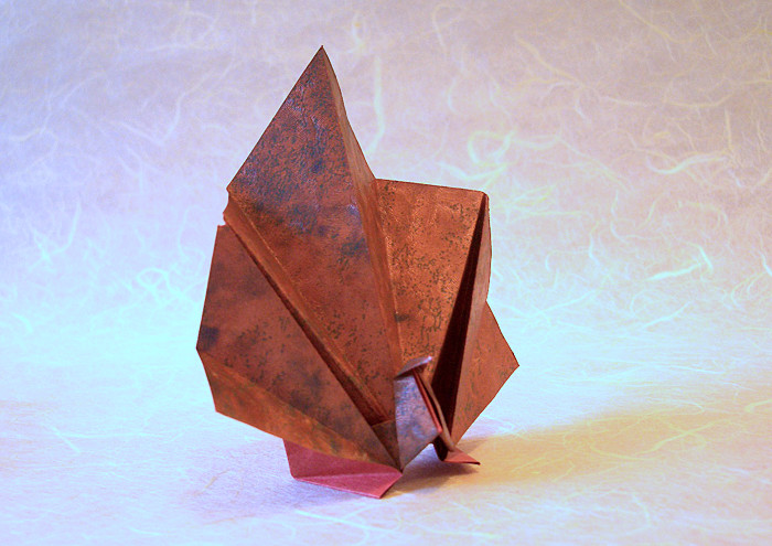 Origami Peacock by Kunihiko Kasahara folded by Gilad Aharoni