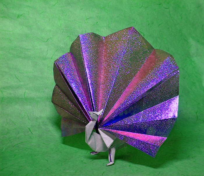 Origami Peacock by John Montroll folded by Gilad Aharoni