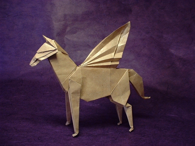 Origami Pegasus by John Montroll folded by Gilad Aharoni