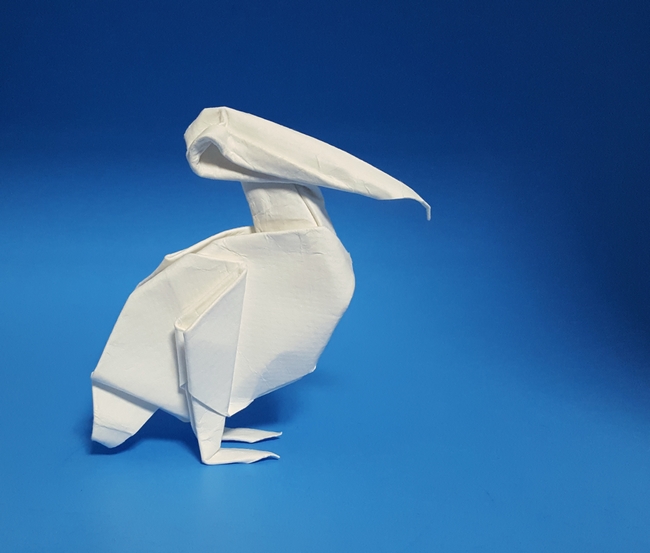 Origami Pelican by Ligia Montoya folded by Gilad Aharoni