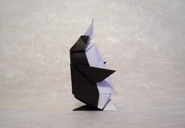 Origami Conical penguin by Jun Maekawa folded by Gilad Aharoni
