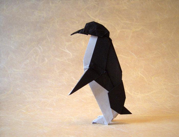 Origami Penguin by John Montroll folded by Gilad Aharoni