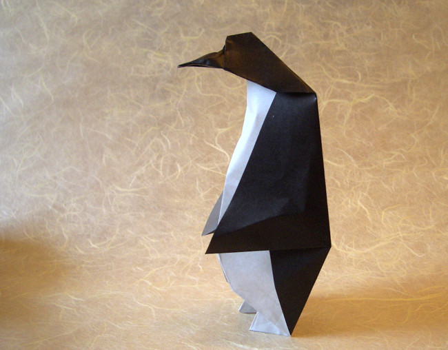 Origami Penguin (4 variations) by Akira Yoshizawa folded by Gilad Aharoni