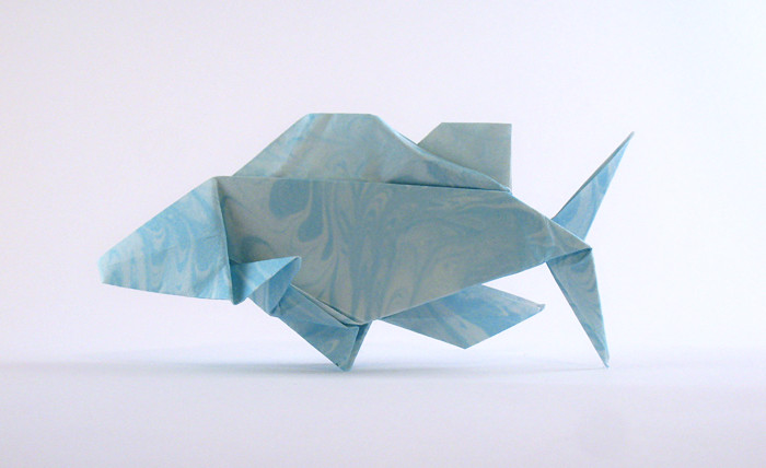 Origami Perch by John Montroll folded by Gilad Aharoni