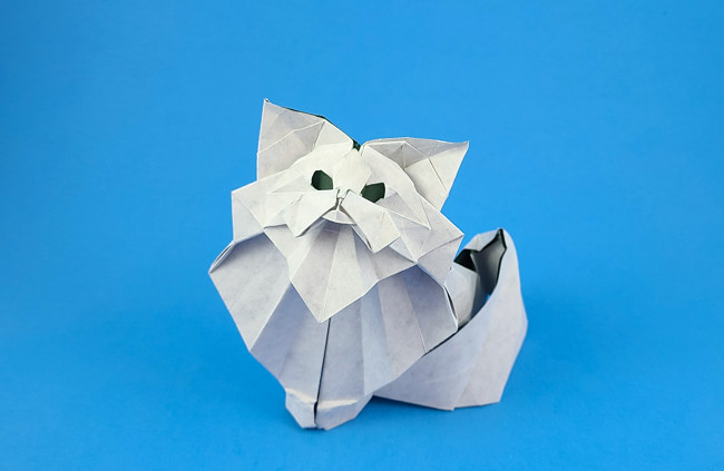 Origami Persian cat by Kyouhei Katsuta folded by Gilad Aharoni