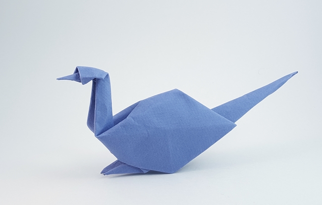 Origami Pheasant by Akira Yoshizawa folded by Gilad Aharoni