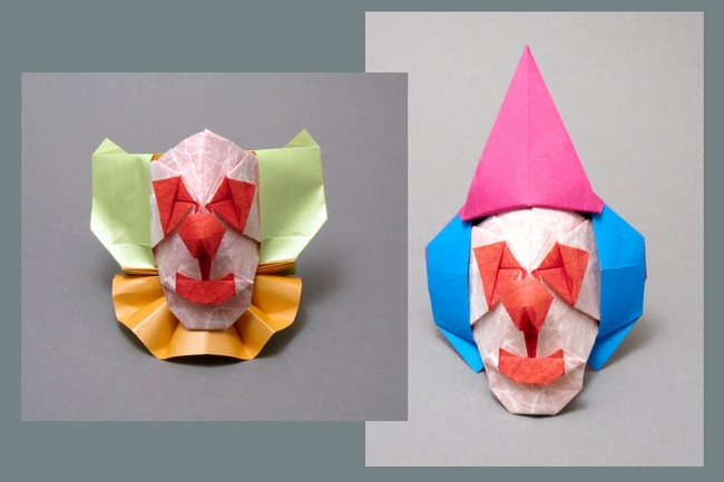 Origami Clown - Pierrot by Seiji Nishikawa folded by Gilad Aharoni