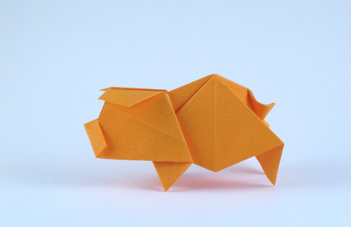 Origami Pig by Hideo Komatsu folded by Gilad Aharoni