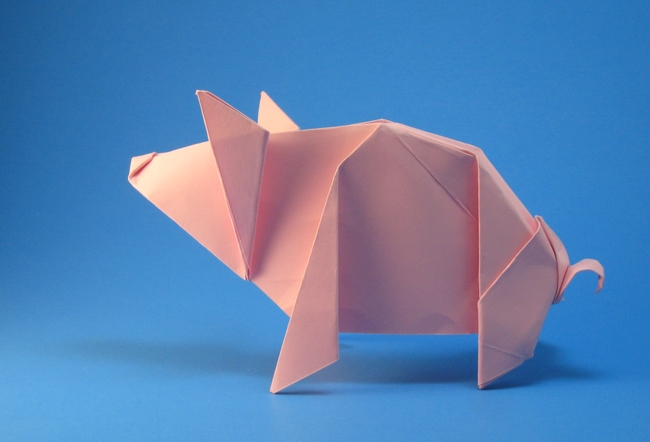 Origami Pig by Michael G. LaFosse folded by Gilad Aharoni