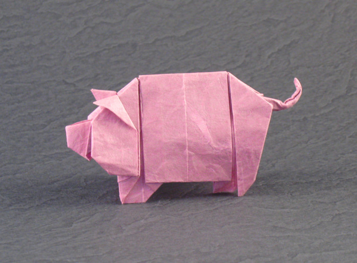 Origami Pig by Tony O'Hare folded by Gilad Aharoni