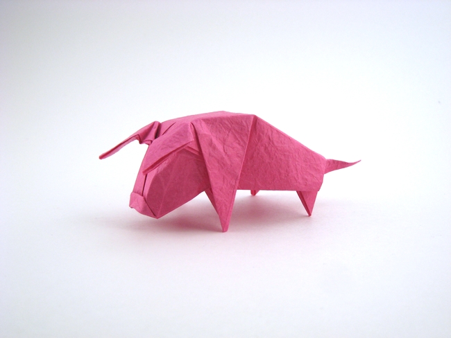 Origami Pig by Makoto Yamaguchi folded by Gilad Aharoni