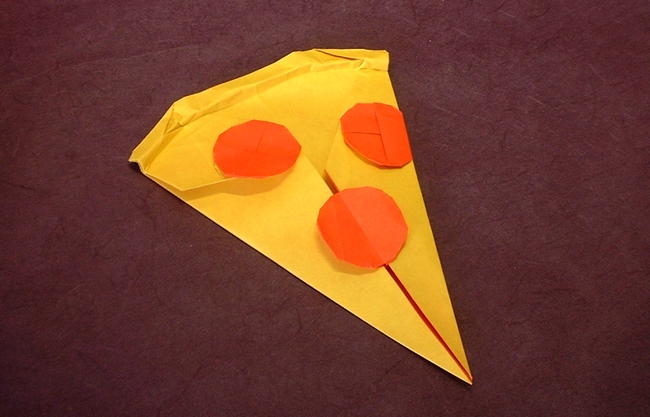 Origami Paperoni pizza by Russell Cashdollar folded by Gilad Aharoni
