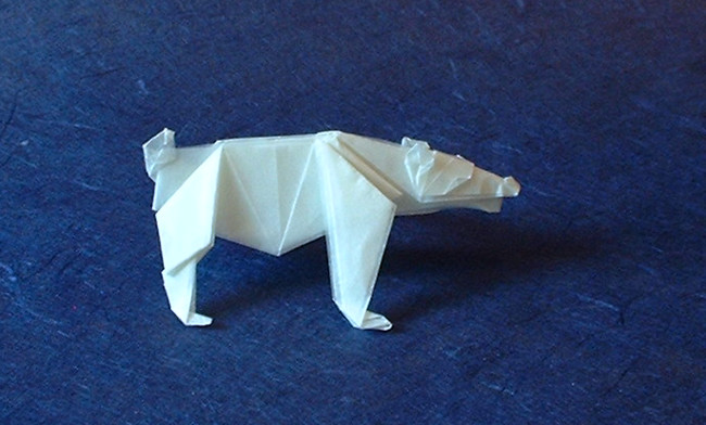 Origami Bear by Christophe Boudias folded by Gilad Aharoni