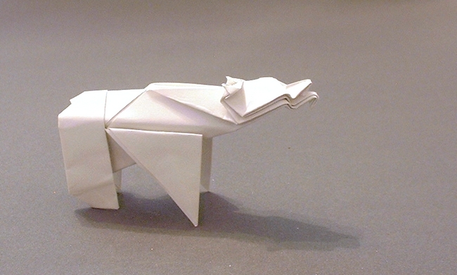Origami Polar bear by Fumiaki Kawahata folded by Gilad Aharoni