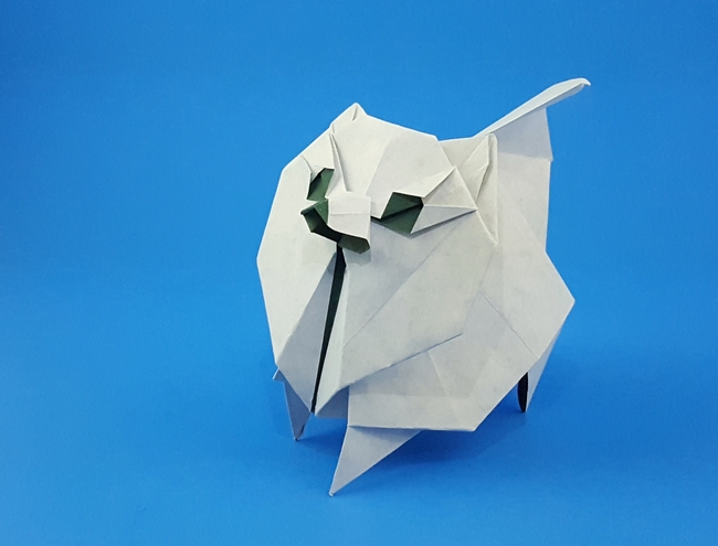 Origami Pomeranian by Meng Weining (212moving) folded by Gilad Aharoni