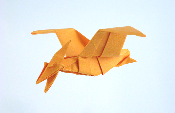 Origami Pteranodon by John Montroll folded by Gilad Aharoni