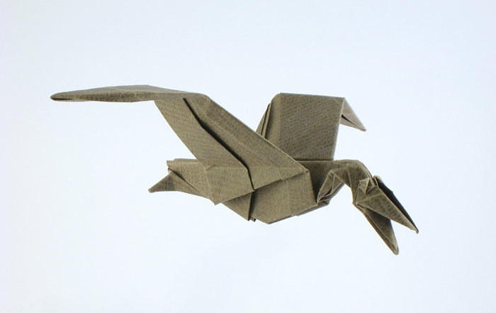 Origami Pterodactylus by John Montroll folded by Gilad Aharoni