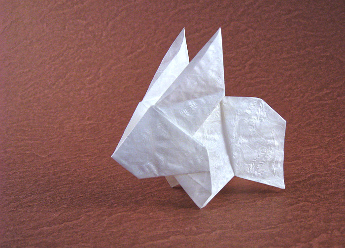 Origami Rabbit by Kunihiko Kasahara folded by Gilad Aharoni