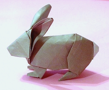 Origami Rabbit by Robert J. Lang folded by Gilad Aharoni
