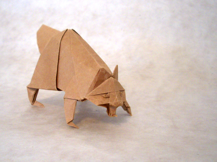 Origami Raccoon dog by Miyajima Noboru folded by Gilad Aharoni
