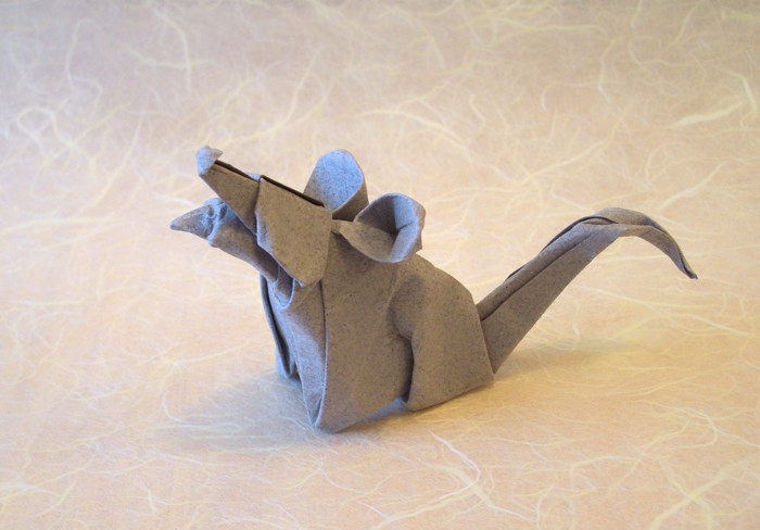 Origami Rat by Felipe Moreno Salinas folded by Gilad Aharoni