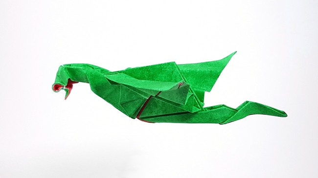 Origami Razorback dragon by Paul Frasco folded by Gilad Aharoni