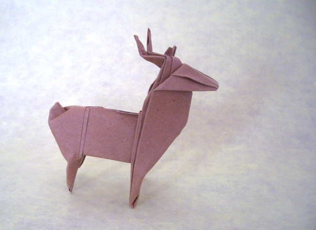 Origami Reindeer by John Montroll folded by Gilad Aharoni