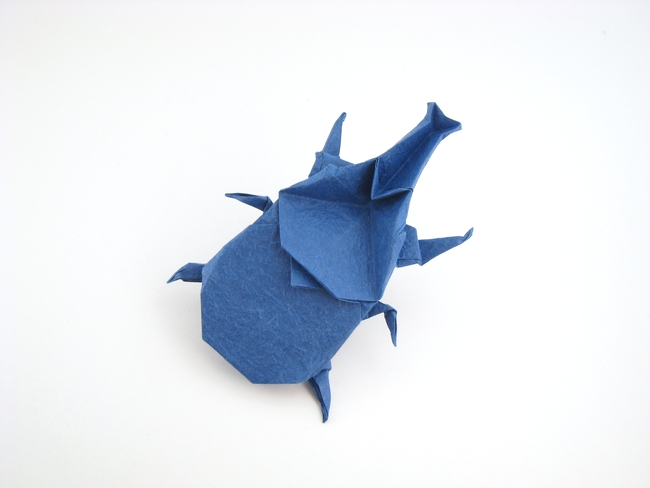 Origami Rhinoceros beetle by Fuchimoto Muneji folded by Gilad Aharoni