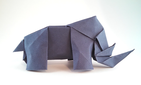 Origami Rhinoceros by Paul Frasco folded by Gilad Aharoni