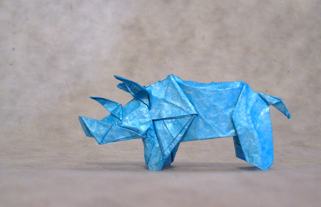Origami Rhinoceros by Yamada Katsuhisa folded by Gilad Aharoni