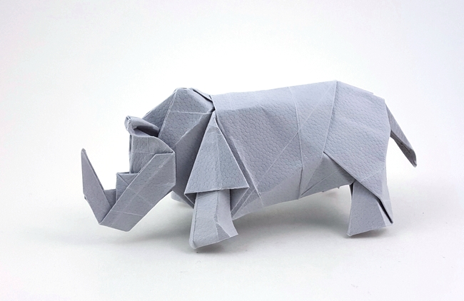 Origami Rhinoceros by Hideo Komatsu folded by Gilad Aharoni