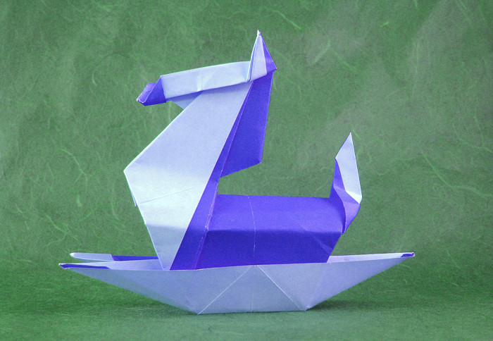 Origami Rocking horse by Seo Won Seon (Redpaper) folded by Gilad Aharoni