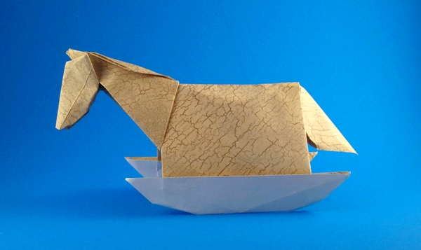 Origami Rocking horse by John Montroll folded by Gilad Aharoni