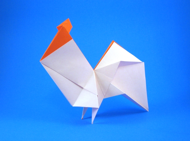 Origami Rooster by Hideo Komatsu folded by Gilad Aharoni