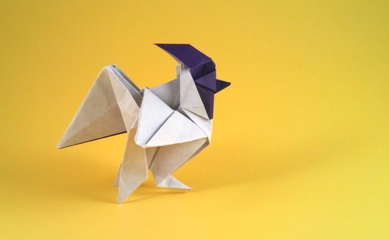 Origami Rooster by Hadi Tahir folded by Gilad Aharoni